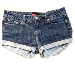 Rue21 Cuffed Low Rise Denim Jean Shorts 28